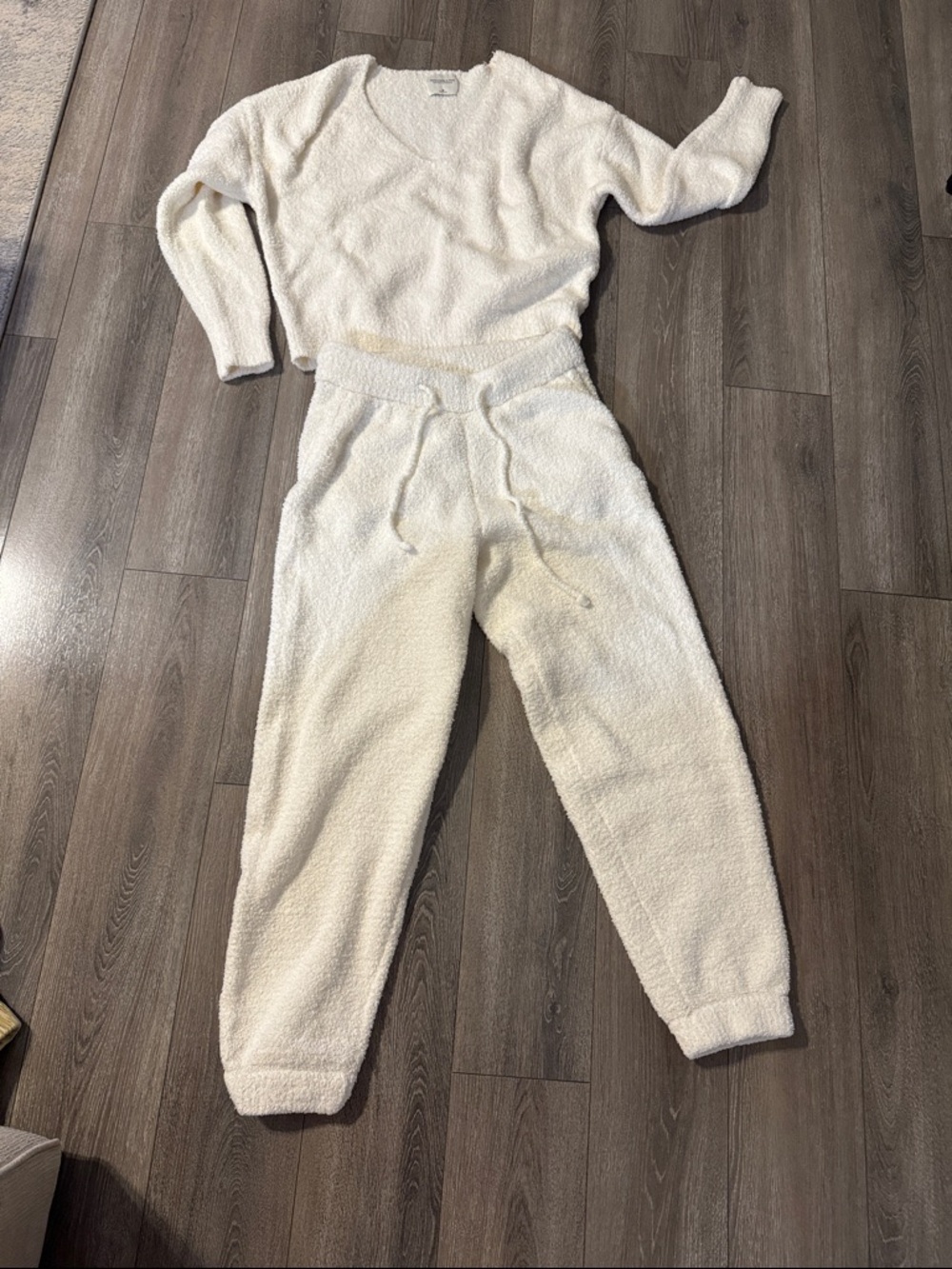 Abercrombie & Fitch Soft A&F Teddy Fleece Lounge Set Cream Ivory Medium